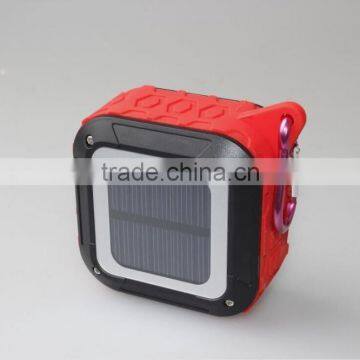 New Arrival Mini Outdoor Portable Waterproof Hook Type Solar Bluetooth Speaker With FM Radio Support TF Card