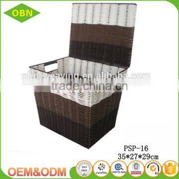 Excellent quality customized cheap colored plastic woven basket of dirty laundry