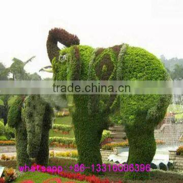 LXY072403 manufacturer high quality realistic fake animal topiary ornamental artificial elephant grass animal