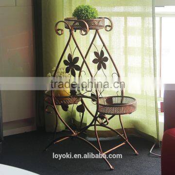 3 Flower Pot Display Garden Decorate Plant Flower Pot Metal Iron Plant Storage Stand photo-3