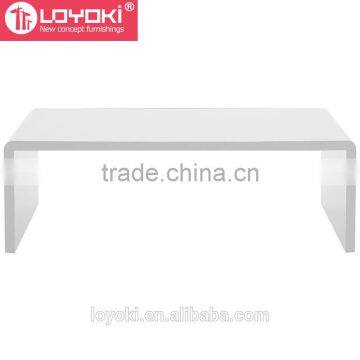 Home Scandinavian Style Coffee Table MDF Wood Glossy Sofa Side Table photo-2