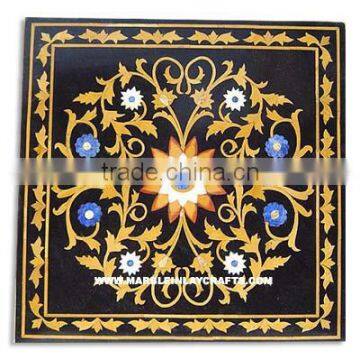 Square Marble Inlay Table Top, Marble Micro Mosaic Inlay Table Top