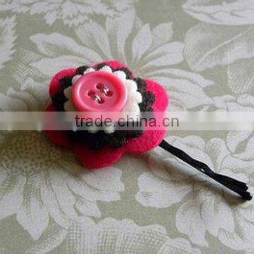Hot Sale New Products 2017 China Home Decoration Graphic Design Flower Pegs Felt DIY Craft Clip Hair photo-1