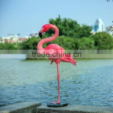 Outdoor Decoration Life Size Animals Fiberglass Flamingo Statue for Sale photo-2