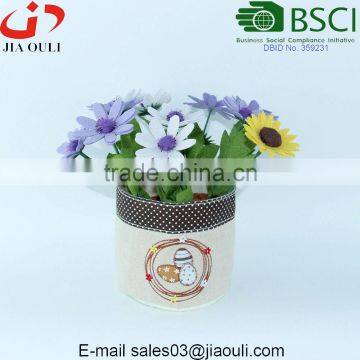 Fashion Design Computer Embroidery Linen Flower Pot, Linen Bag photo-2
