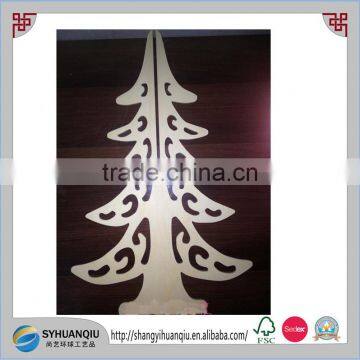 wooden laser craft of stand christmas tree for christmas gift