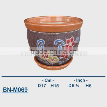 Vietnamese Ceramic Sandblasting Mini Flower Pot BN-M069