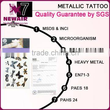 Waterpoof Tattoo Sticker Gold Metallic Fake Tatoo Temporary Stickers photo-5
