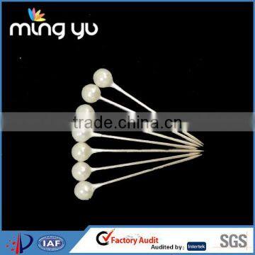 High Quality Plastic Pearl Headed Metal Pin 2.6cm For Shirt Packing