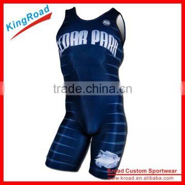 2016 men's Free Custom design Wrestling Singlet sport suit