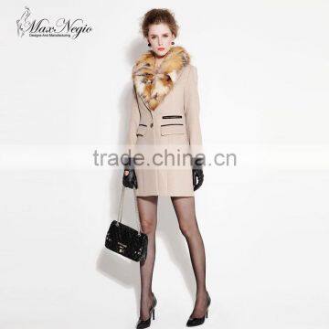 Long coat for women winter new winter coat hooded fox fur collar