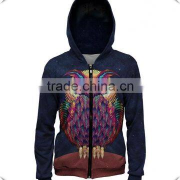 Fashion Design Womens 3D Animal Print Hoodie All Over Sublimated Full Zip Hoodie Dye Sublimation Printing Hoodie Wholesale