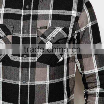 Mens Black and White Check Shirt in Bulk photo-3