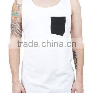 Custom Cotton Breathe Freely Absorbent Water Tank Top With Pocket photo-5