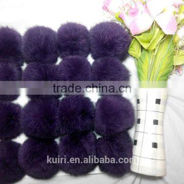 8cm Rex Rabbit Fur Ball/pom Poms Keychain DIY photo-4