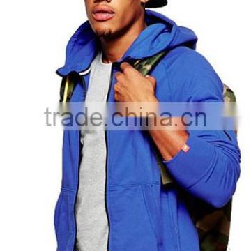 Blue soft touch wholesale custom mens fashion hoodies