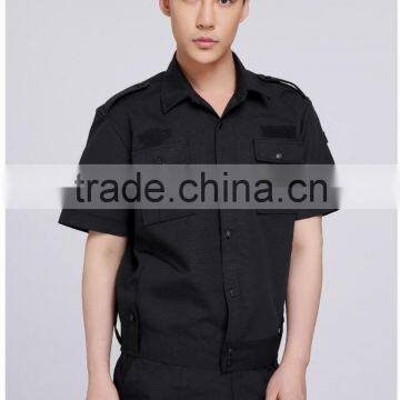 Juqian 2016 factory Cheap black Security Shirt Uniform,Customize short Sleeve Security Guard Uniform Shirts