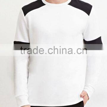 High Quality Black White Colorblocked Cotton-Blend Mens Collar Sweatshirt photo-5