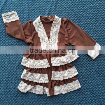 Wholesale Elegant Ruffled Cardigan Toddler Baby Girls Knitted Cardigan Ruffle Sweater Kids Cardigan QL-246