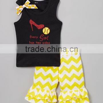 Wholesale in China Baby Girls Tank & Ruffle Shorts Set New Model Kids Beautiful Clothes photo-4