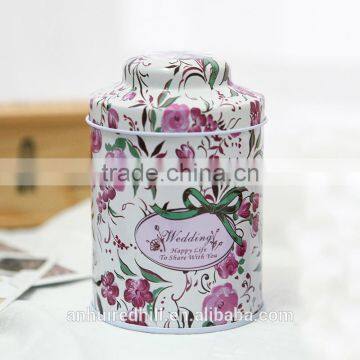 2017 factory custom printed round tea tin box