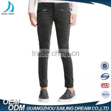 OEM Custom Made New Disign Baby Girls Jeans Pure Denim Skinny Zipper Kid Jean photo-2