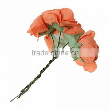 Party Decor Orange 8.0cm Paper Artificial Flower For Home Wedding photo-2
