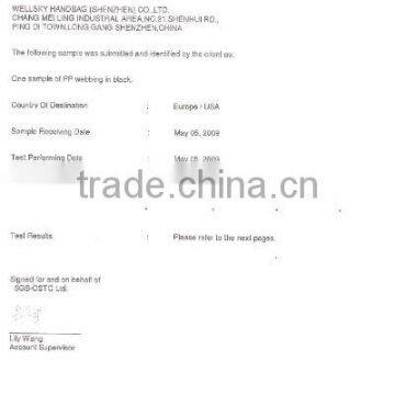 SGS TEST FOR WEBBING