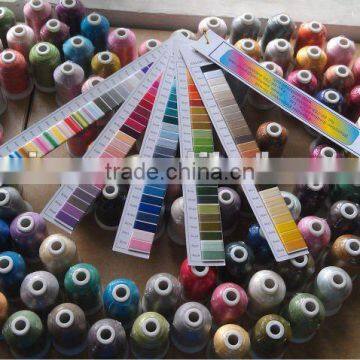 high quality polyester and rayon reflective sewing thread with all colors