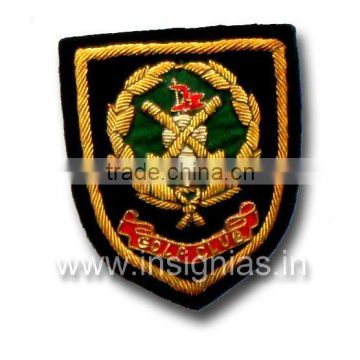 Embroidered bullion wire badges