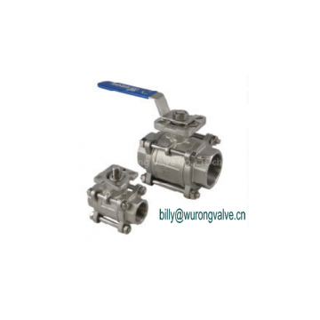 3PC full bore ball valve with ISO mounting pad
