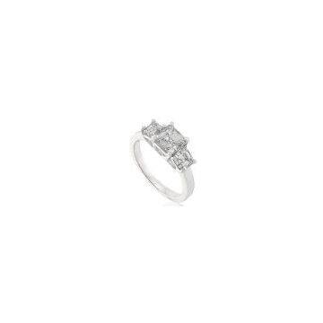 2.45Ct Princess Cut Diamond Ring In 14K White Gold