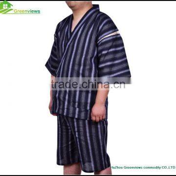 Cotton fibre Japanese traditional homewear kimono style homeclothes men pajamas bathrobe at reasonable price GVXF0001