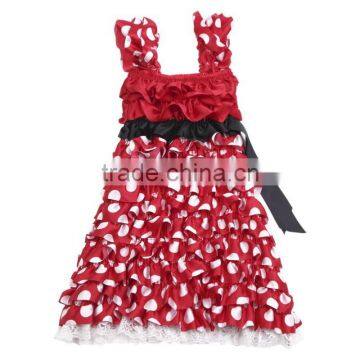 Red with White Polka Dots girl dress kids dress baby dress