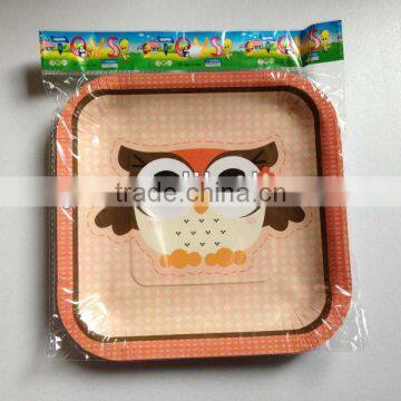 Owl Pattern Party Paper Plate