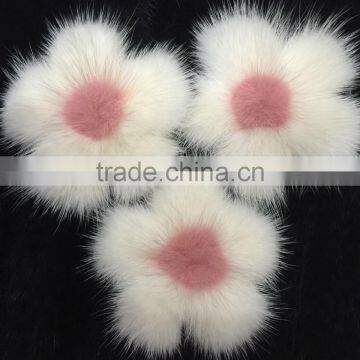 YR836 Women Fashion Fur Accessory Genuine Mink Fur Flower photo-2