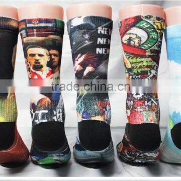 OEM 360 Women Heat Sublimation Printing Socks Printing Crew Sock photo-2