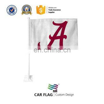 Custom Soccer White Polyester Car Flag