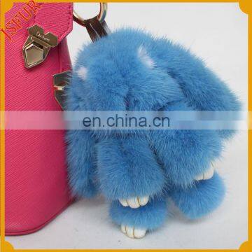 Copenhagen Rabbit Shape Bag Charm With Real Mink Fur Keychain Car