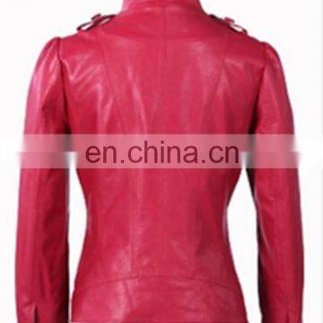New Collection High Quality Fashion Women Casual PU Leather Jacket photo-2