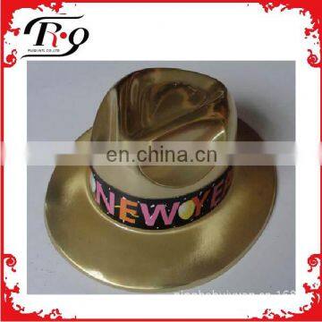 golden happy new year pvc hat