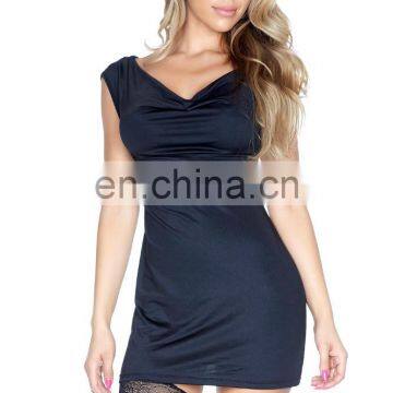 Beauty's love sexy lingerie black simple satin chemise sexy bedroom wear nighty lingerie