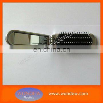 Rectangle folding hair brush mirror for travel