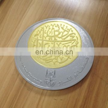 40mm size two tone plating souvenir coins with wholesale price