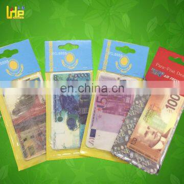 Creative money pattern paper air freshener for funny