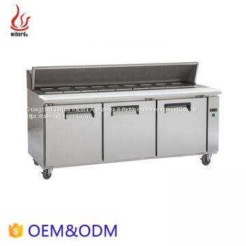 Commercial Stainless Steel Double Doors Work Table Chiller photo-2