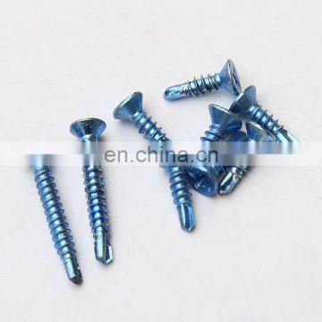 Flat Head 6 Nibs Phil Zinc Self Drilling Screw