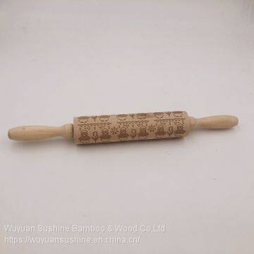 Chick Pattern Wooden Rolling Pin, Made of Chinese Cherry photo-2