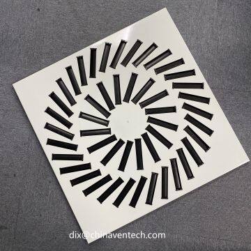 Hvac Air Conditioning Office Ceiling Fresh Air Square Swirl Diffuser With 48 Blades photo-2