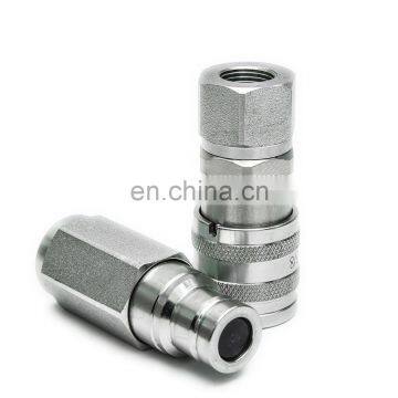 Carbon steel Stainless steel 1/2 inch ISO 16028 hydraulic fittings hydraulic quick couplings for Skid steer loader